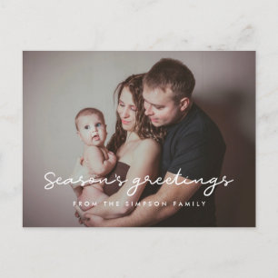Groeten van het seizoen Minimalistische vakantiefo Briefkaart