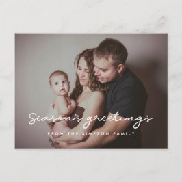 Groeten van het seizoen Minimalistische vakantiefo Briefkaart