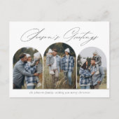 Groeten van het seizoen | Moderne Arch 3 Foto Kers Briefkaart (Voorkant)