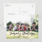 Groeten van het seizoen Moderne familiefoto Briefkaart (Voorkant / Achterkant)