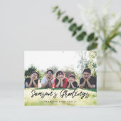 Groeten van het seizoen Moderne familiefoto Briefkaart (Staand voorkant)
