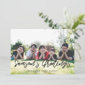 Groeten van het seizoen Moderne familiefoto Feestdagenkaart (Staand voorkant)