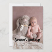 Groeten van het seizoen Moderne familiefoto Feestdagenkaart (Voorkant)