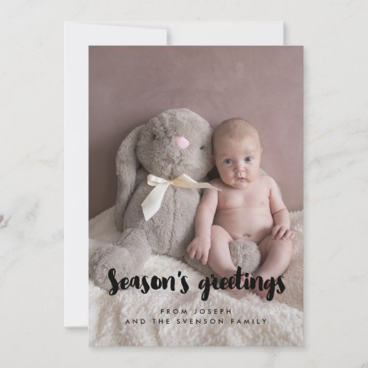 Groeten van het seizoen Moderne familiefoto Feestdagenkaart (Voorkant)