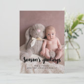 Groeten van het seizoen Moderne familiefoto Feestdagenkaart (Staand voorkant)