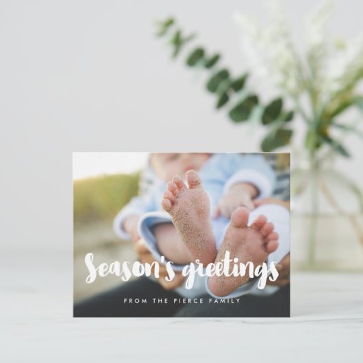 Groeten van het seizoen Moderne vakantiefoto Briefkaart (Staand voorkant)