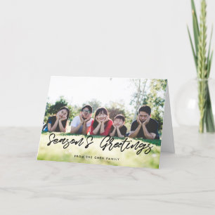 Groeten van het seizoen Moderne zwarte typografie Feestdagen Kaart