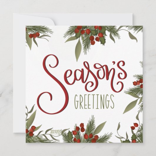 Groeten van het seizoen Mooie bloem Kerstmis Feestdagenkaart (Voorkant)