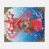 Groeten van het seizoen Poedel Fleece Deken (Voorkant (Horizontaal))