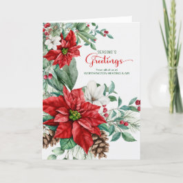 Groeten van het seizoen Poinsettia Business Feestdagen Kaart