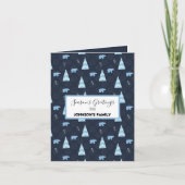 Groeten van het seizoen Polar beren Pattern Dark B Feestdagen Kaart (Voorkant)