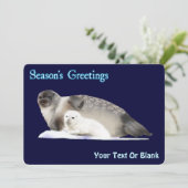 Groeten van het seizoen - Ringed zegel Feestdagenkaart (Staand voorkant)