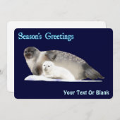 Groeten van het seizoen - Ringed zegel Feestdagenkaart (Voorkant / Achterkant)