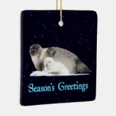 Groeten van het seizoen - Ringed zegel Keramisch Ornament (Rechts)