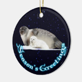 Groeten van het seizoen - Ringed zegel Keramisch Ornament (Links)