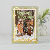 Groeten van het seizoen Sage Green en Gold Folie Feestdagenkaart (Staand Voorkant)