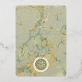 Groeten van het seizoen Sage Green en Gold Folie Feestdagenkaart (Achterkant)