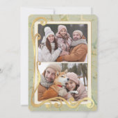 Groeten van het seizoen Sage Green & Gold 2 Photo  Feestdagenkaart (Achterkant)