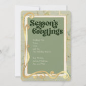 Groeten van het seizoen Sage Green & Gold 2 Photo  Feestdagenkaart (Voorkant)