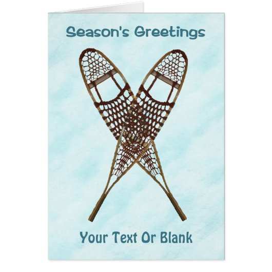 Groeten van het seizoen - Sneeuwschoenen op sneeuw (Voorkant)