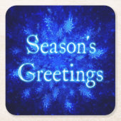 Groeten van het seizoen - Snowburst Kartonnen Onderzetters (Voorkant)