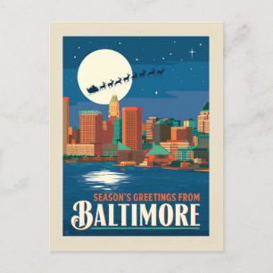 Groeten van het seizoen uit Baltimore Briefkaart