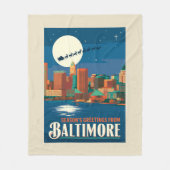 Groeten van het seizoen uit Baltimore Fleece Deken (Voorkant)