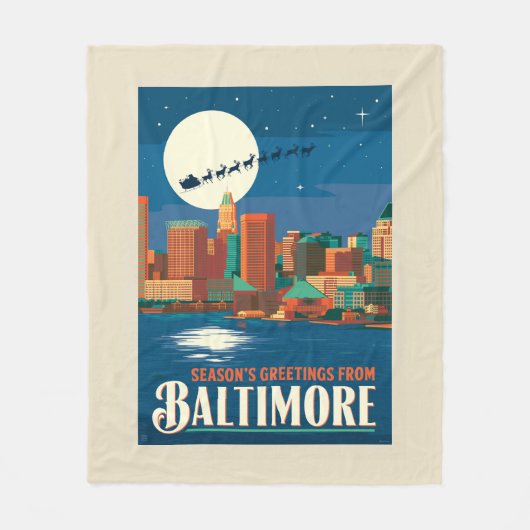 Groeten van het seizoen uit Baltimore Fleece Deken (Voorkant)