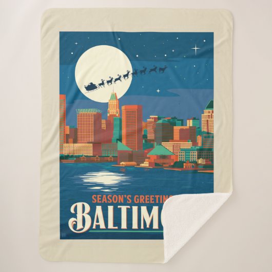 Groeten van het seizoen uit Baltimore Sherpa Deken (Voorkant)