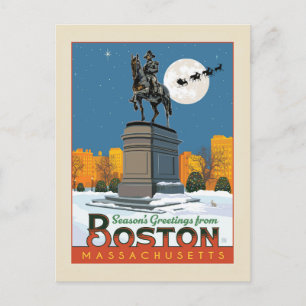 Groeten van het seizoen uit Boston Common! Briefkaart