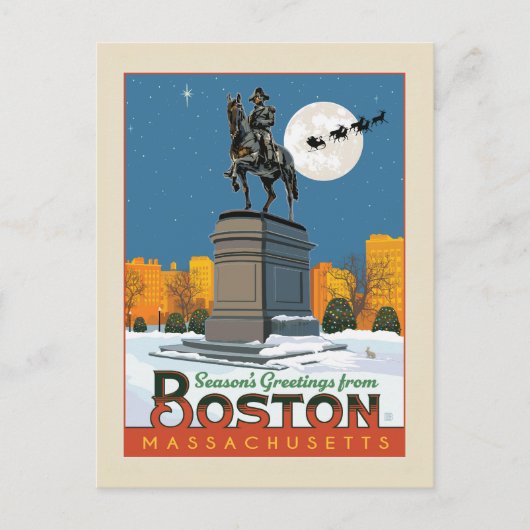 Groeten van het seizoen uit Boston Common! Briefkaart (Voorkant)