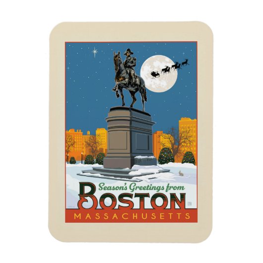Groeten van het seizoen uit Boston Common! Magneet (Verticaal)