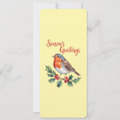 Groeten van het seizoen van Cheerful Robin Kaart (Achterkant)