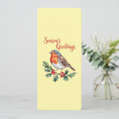 Groeten van het seizoen van Cheerful Robin Kaart (Staand voorkant)