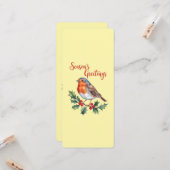 Groeten van het seizoen van Cheerful Robin Kaart (Voorkant / Achterkant in situ)