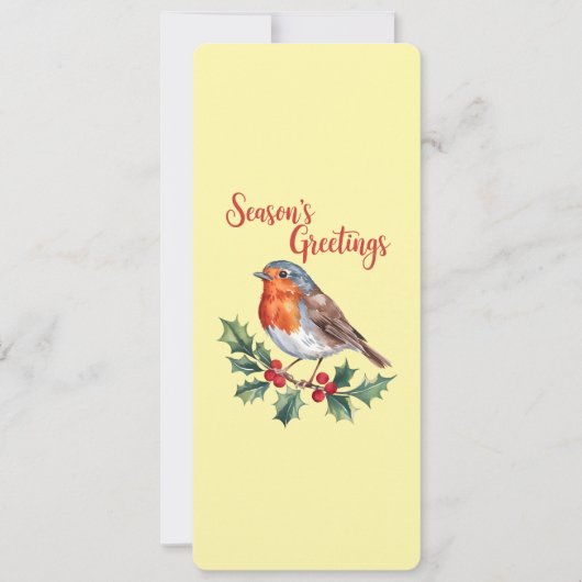 Groeten van het seizoen van Cheerful Robin Kaart (Voorkant)