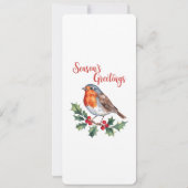 Groeten van het seizoen van Cheerful Robin Kaart (Achterkant)