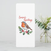 Groeten van het seizoen van Cheerful Robin Kaart (Staand voorkant)