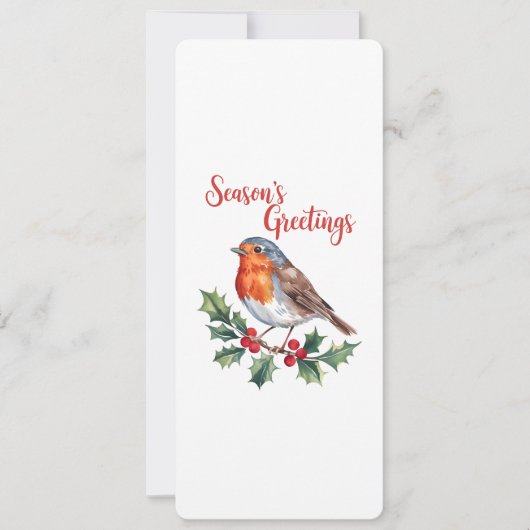 Groeten van het seizoen van Cheerful Robin Kaart (Voorkant)