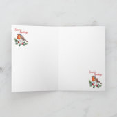 Groeten van het seizoen van Cheerful Robin Kaart (Binnen)