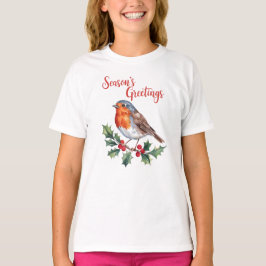 Groeten van het seizoen van Cheerful Robin T-shirt