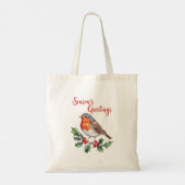 Groeten van het seizoen van Cheerful Robin Tote Bag (Achterkant)