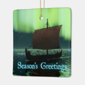 Groeten van het seizoen - Viking Ship Keramisch Ornament (Links)