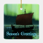 Groeten van het seizoen - Viking Ship Keramisch Ornament (Achterkant)