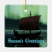 Groeten van het seizoen - Viking Ship Keramisch Ornament (Achterkant)