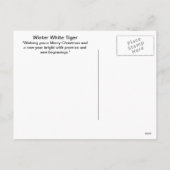 Groeten van het seizoen Winter White Tiger Feestdagenkaart (Achterkant)