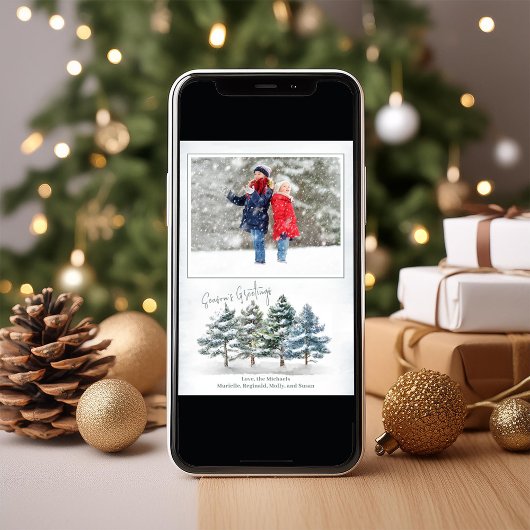 Groeten van het seizoen Woodland Foto Feestdagenkaart