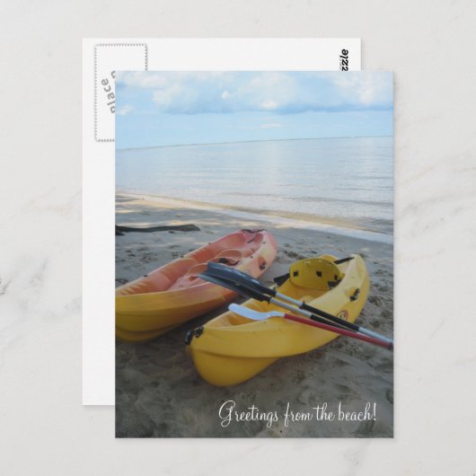 Groeten van het strand! briefkaart (Voorkant / Achterkant)