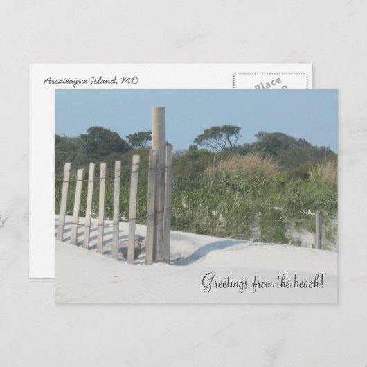 Groeten van het strand! briefkaart (Voorkant / Achterkant)