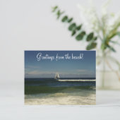 Groeten van het strand! briefkaart (Staand voorkant)